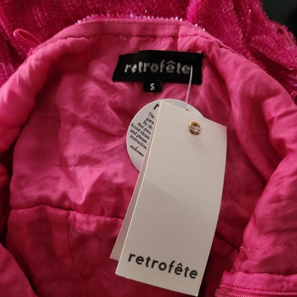 Retrofete Katya Maxi Sequin Dress in Hot Pink Size Small Sleeveless NWT - Picture 10 of 12